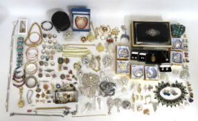 A quantity of costume jewellery including a decora