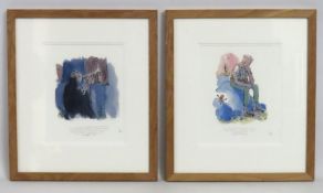 Two oak framed limited edition prints featuring Qu