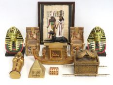 A selection of Egyptian themed ornaments & boxes e
