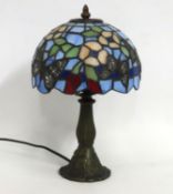 A compact Tiffany style butterfly lamp, 340mm tall