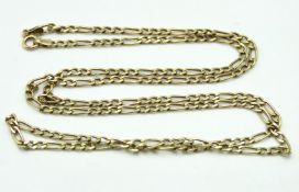 A 9ct gold Figaro chain, 510mm long, 2.2g