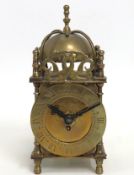 A Smith's 8 day brass lantern clock, 170mm tall