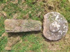 A granite mushroom, base 550mm top x 480mm at widest, no public viewing on this lot - fixed off site