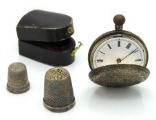 Two thimbles including 1928 Birmingham silver by H