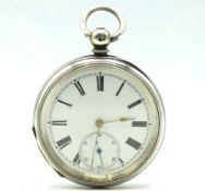 A silver open faced pocket watch, case maker Max S