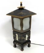 A Chinese lacquerware Pagoda style table lantern w