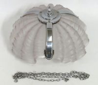 A 1930s frosted glass & chrome 