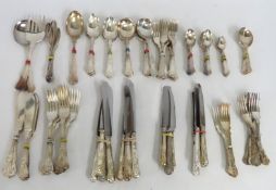 A quantity of kings pattern silver plated cutlery for eight setting, in excess of 5kg