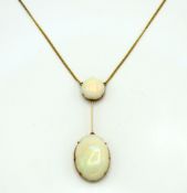 An antique yellow metal early 20thC. lavaliere nec