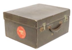 A vintage small travel case with two Cunard White