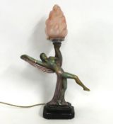 A 1920/30s vintage art deco period plaster lamp, r