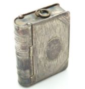 A late Victorian silver plated vesta in the form o