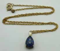 A 9ct gold chain, 480mm long, weight 1g, with gold