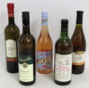 Five bottles of wine including white & rose