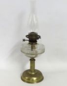 A Victorian Hink's No.1 brass oil lamp, 600mm incl