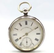 An 1899 silver open faced pocket watch by R. J. Hu