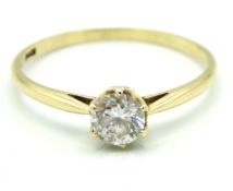 A 14ct gold ring set with approx. 0.4ct diamond, 1