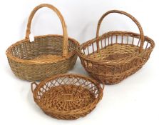 A wicker shopper, 400mm wide x 320mm deep x 130mm