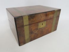 A 19thC. brass bound writing slope, 300mm x 230mm