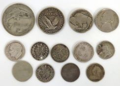 A selection of various silver coinage including a