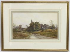 F. Pearson, a framed watercolour landscape titled