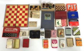 A collection of vintage playing cards including Ha