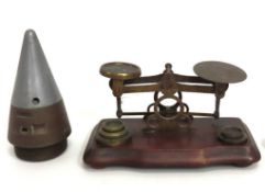 A set of post office scales twinned with a WW2 det