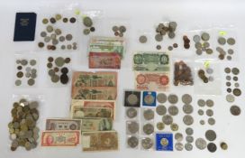 A quantity of mixed coinage including a UK O'Brien