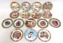 A selection of Christmas related plates, fifteen b