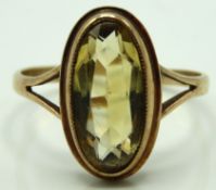 A 9ct gold ring set with citrine, 3.7g, size U