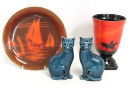 A 1970s Poole Pottery Aegean plate, 254mm diameter