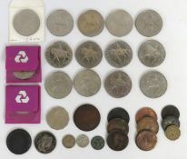 A quantity of various coinage including crowns, a