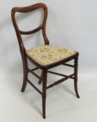A 19thC. rosewood bedroom chair, 800mm high to bac