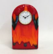 A Poole Pottery volcano clock, 220mm tall