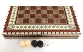 A bone & mother of pearl inlaid games compendium f