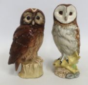 Two Royal Doulton Tawny Owl & Bar Owl Whyte & MacK