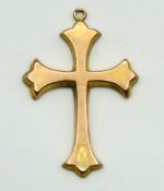 A 9ct gold cross of Gothic styling, 27mm drop, 0.5
