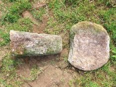 A small granite mushroom, 360mm base x 360mm at widest top, no public viewing on this lot - fixed of