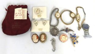 An RAF sweetheart brooch, a silver mounted Victori