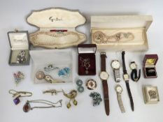 A Smiths gents watch, not running, a silver & 9ct