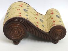 A William IV oak gout stool, 445mm wide