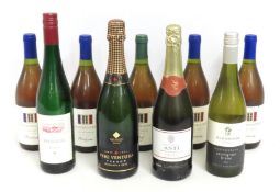 Nine bottles of white wines including two sparklin