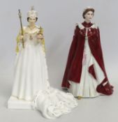 A Royal Worcester porcelain figure of QEII 80th Bi