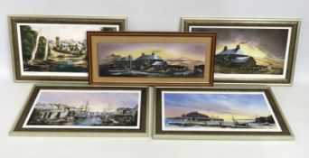 Mike Kerris (1934-2024), four signed prints of local landmarks including the Jamaica Inn twinned wit