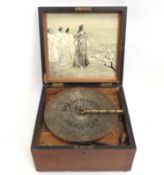 A c.1900 antique German Kalliope music box, winds