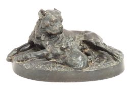 After W. Wolfe (German 20thC.) a bronze mastiff wi