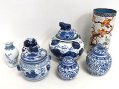 A selection of Chinese blue & white ware including