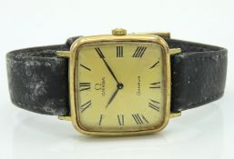A gents Omega De Villa gold plated wrist watch, so
