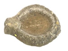 A stone bird bath with scalloped edge, 540m wide