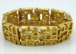 A gold plated brutalist bracelet, 71g, 180mm long